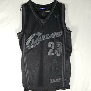 Lebron James Cleveland 23 NBA Reebok Blackout Jersey Size S Small